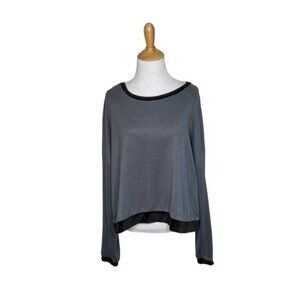 Lucky Brand Grey Gray Black Long Sleeve Pajama Top Size XL Womens
